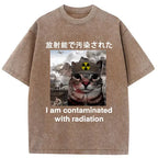 funny nuclear radiation cat t-shirt for men