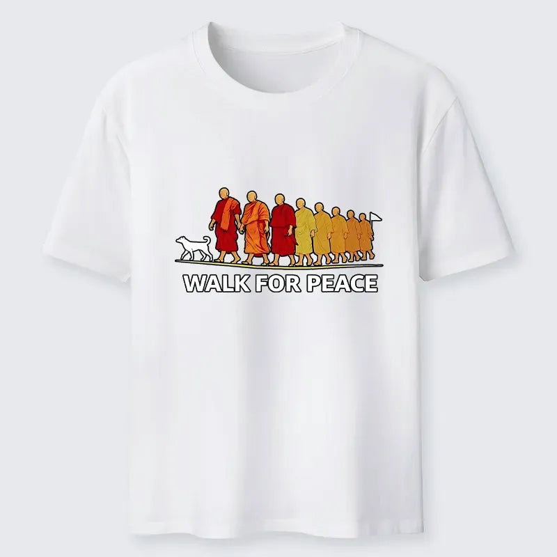 Kyoto-Lion Walk For Peace Monks And Dog Classic T-Shirt