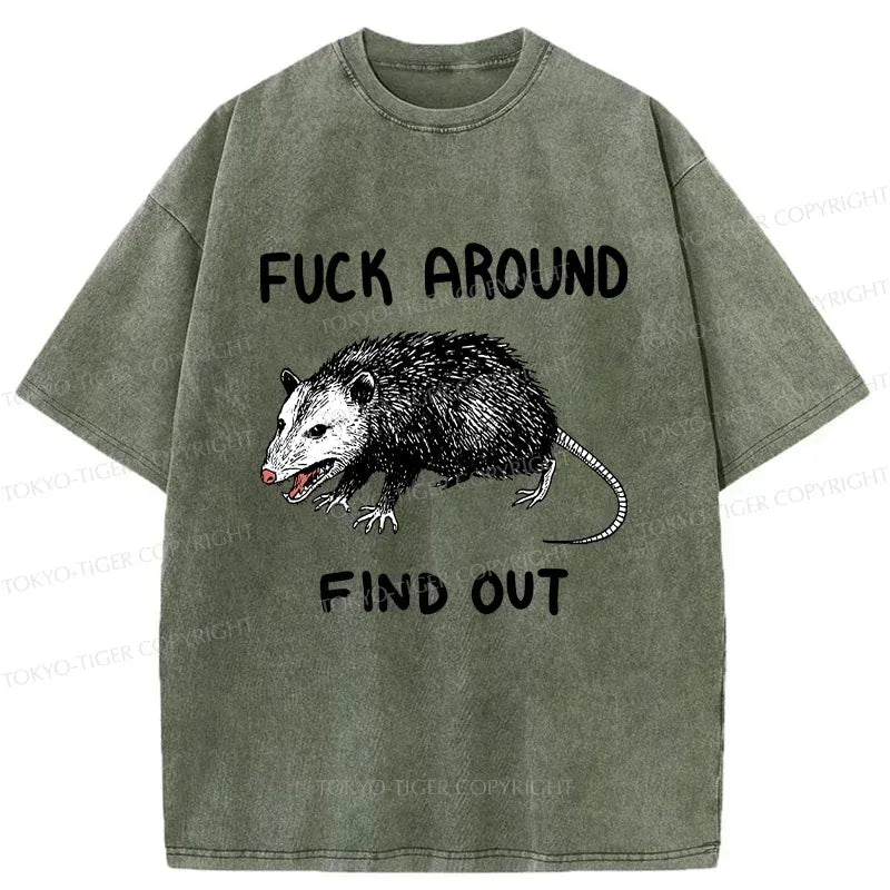 Vicious Possum Japanese Washed T-Shirt for Daily Wear
