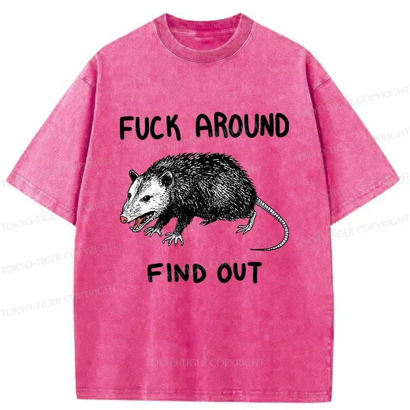 Vicious Possum Japanese Washed T-Shirt for Daily Wear