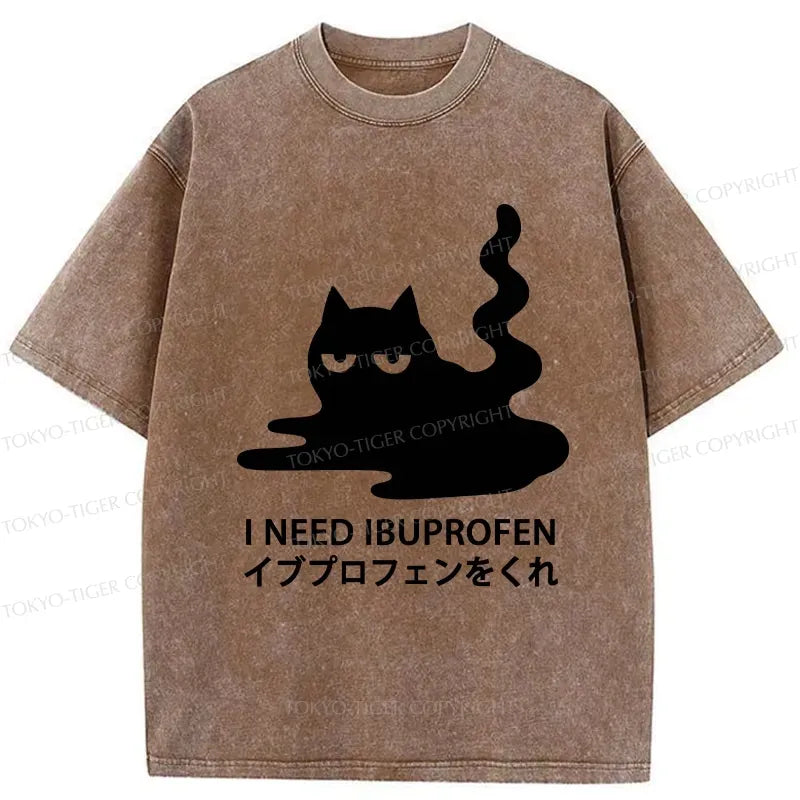 Kyoto-Lion Funny I Need Ibuprofen Washed T-Shirt