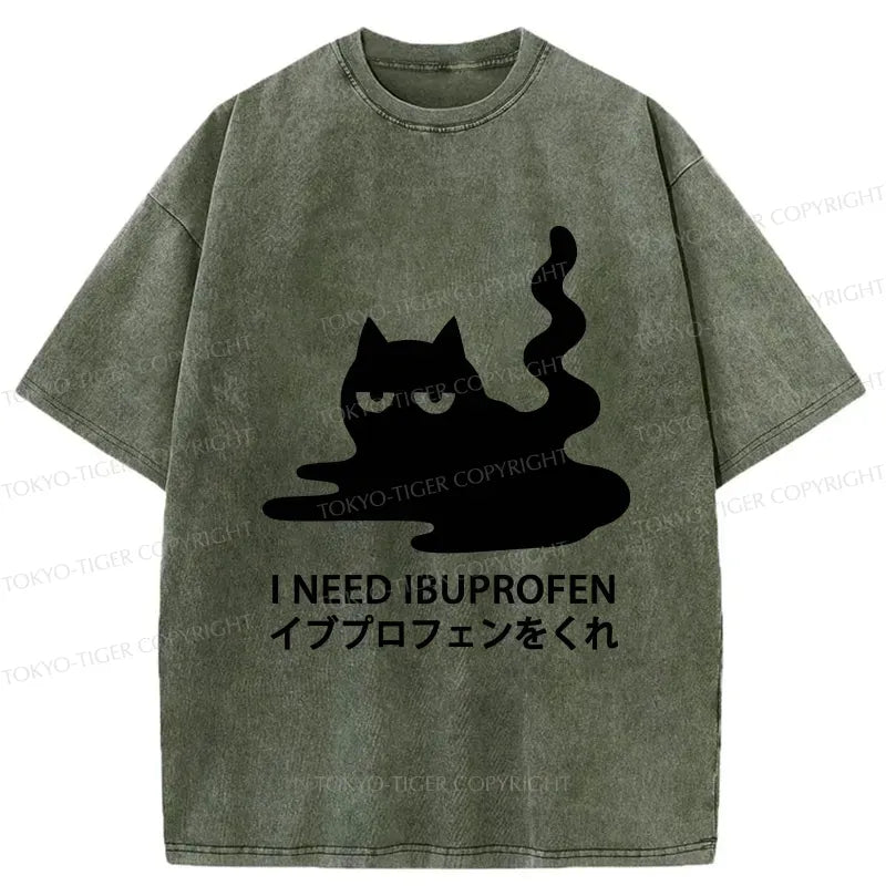 Kyoto-Lion Funny I Need Ibuprofen Washed T-Shirt