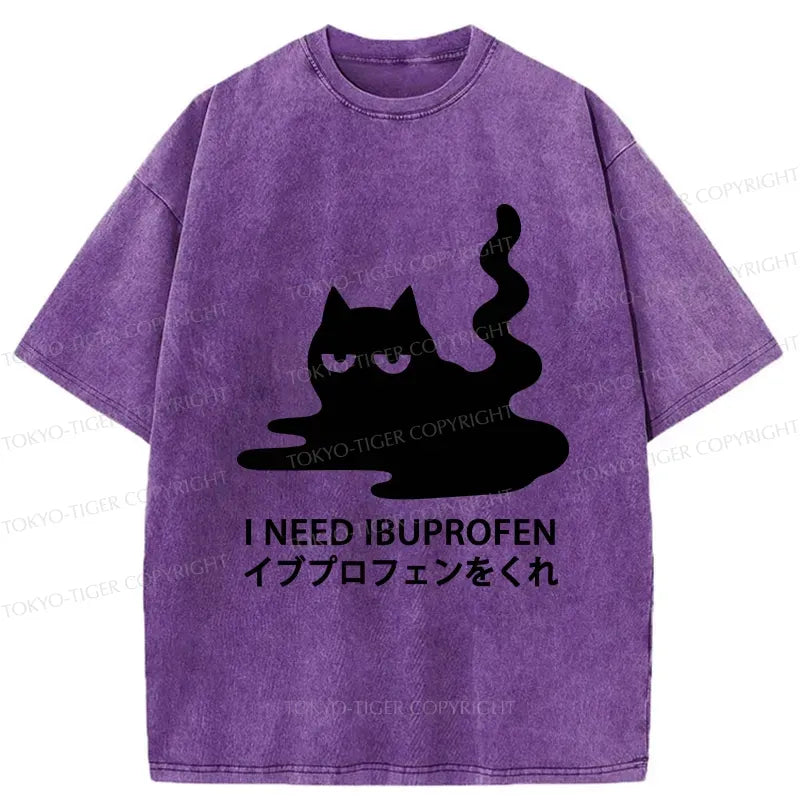 Funny Japanese Washed T-Shirt for Daily Wear