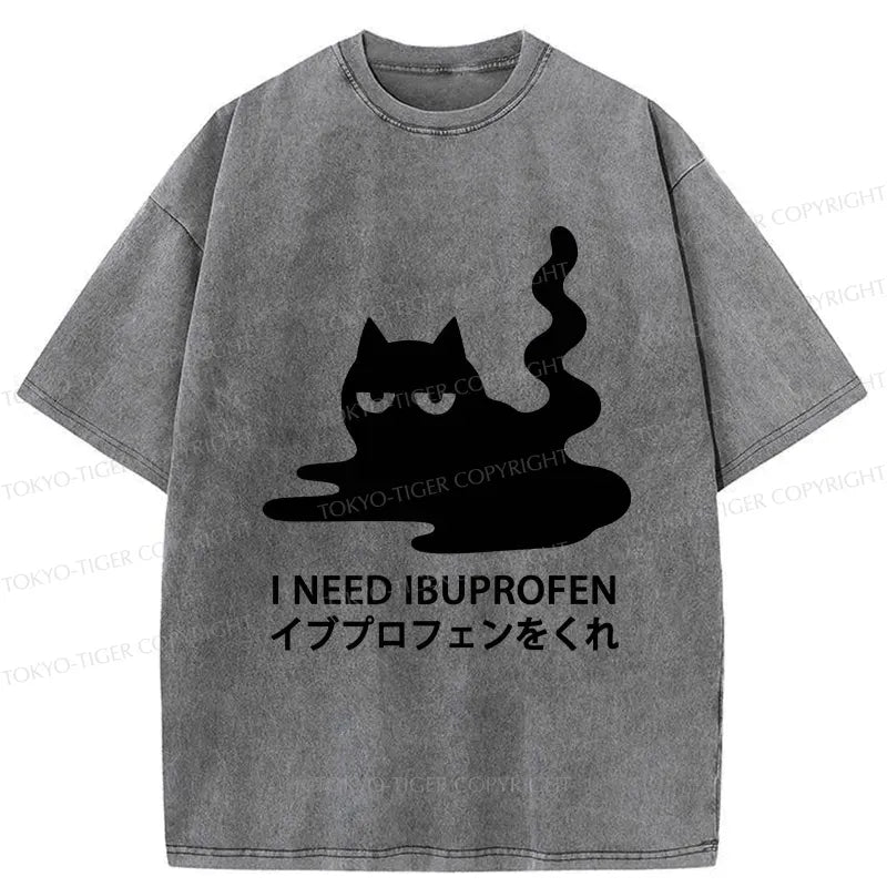 Funny Japanese Washed T-Shirt for Daily Wear