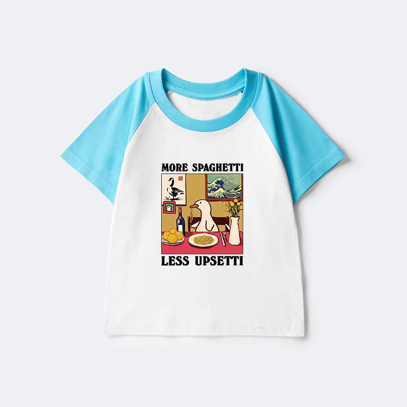 Kyoto-Lion More Spaghetti Less Upsetti Goose Kids Raglan T-shirt