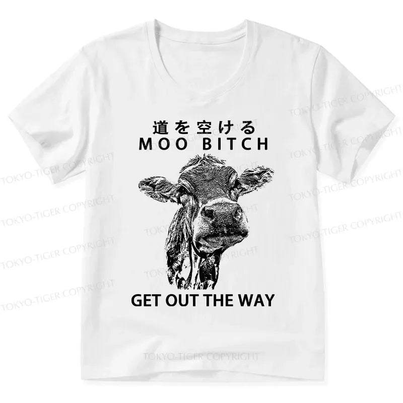 Trendy Japanese Cow V-Neck T-Shirt