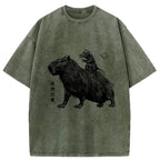 Japanese Vintage Washed T-Shirt for Daily Wear