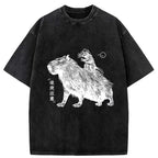Japanese Vintage Washed T-Shirt for Daily Wear