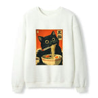 Japanese retro ramen cat sweatshirt