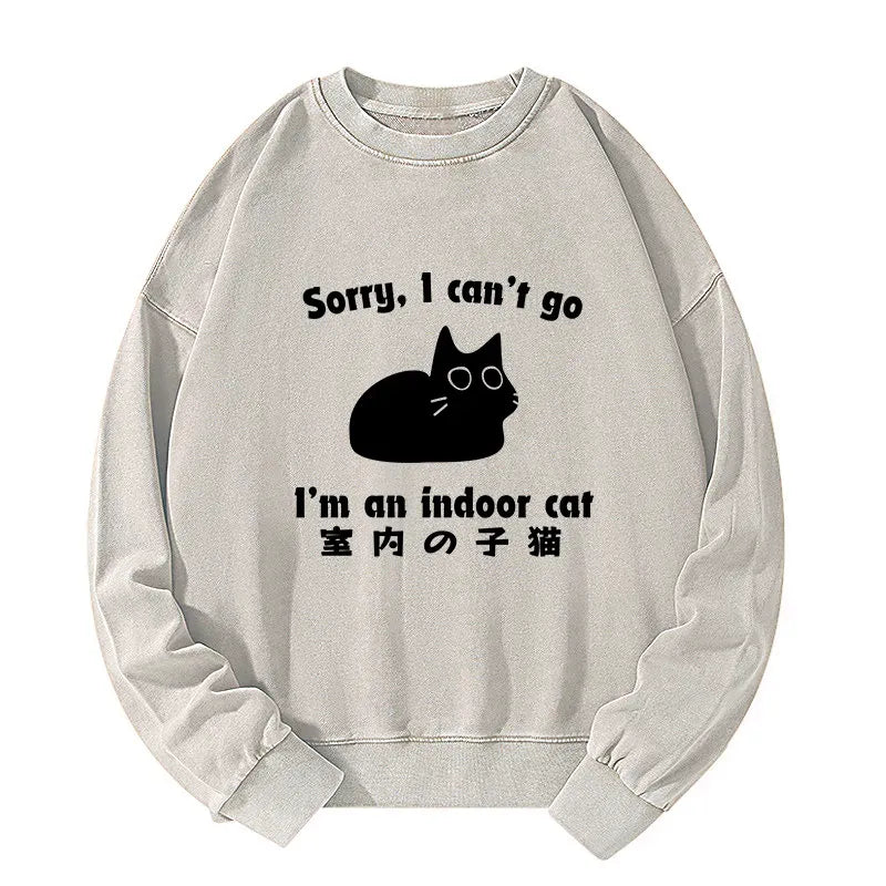 Unisex Washed Sweatshirt with Japanese Lion Art