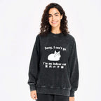 Unisex Washed Sweatshirt with Japanese Lion Art