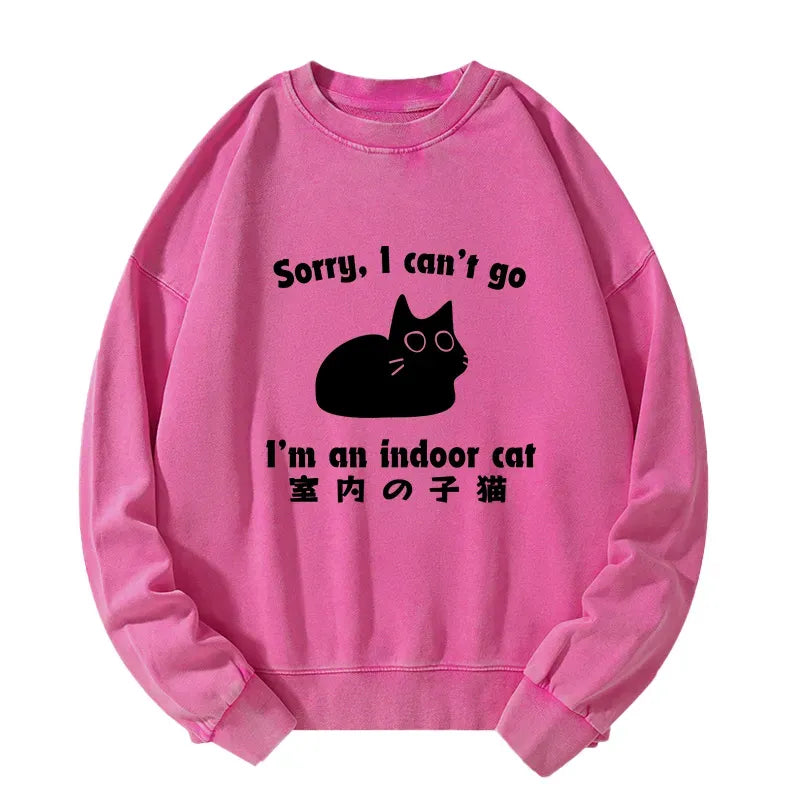 Unisex Washed Sweatshirt with Japanese Lion Art