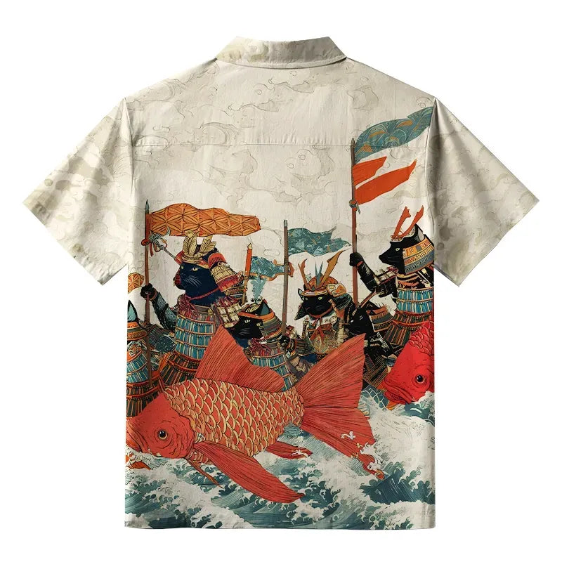 Vintage Ukiyo-e Hawaiian Shirt for Vacation