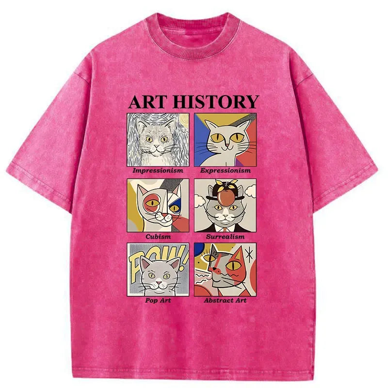 Kyoto-Lion Art History About Cats Washed T-Shirt