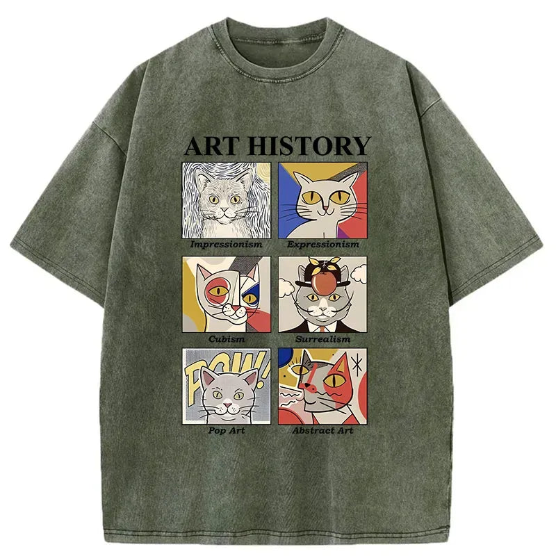 Japanese art history cat t-shirt