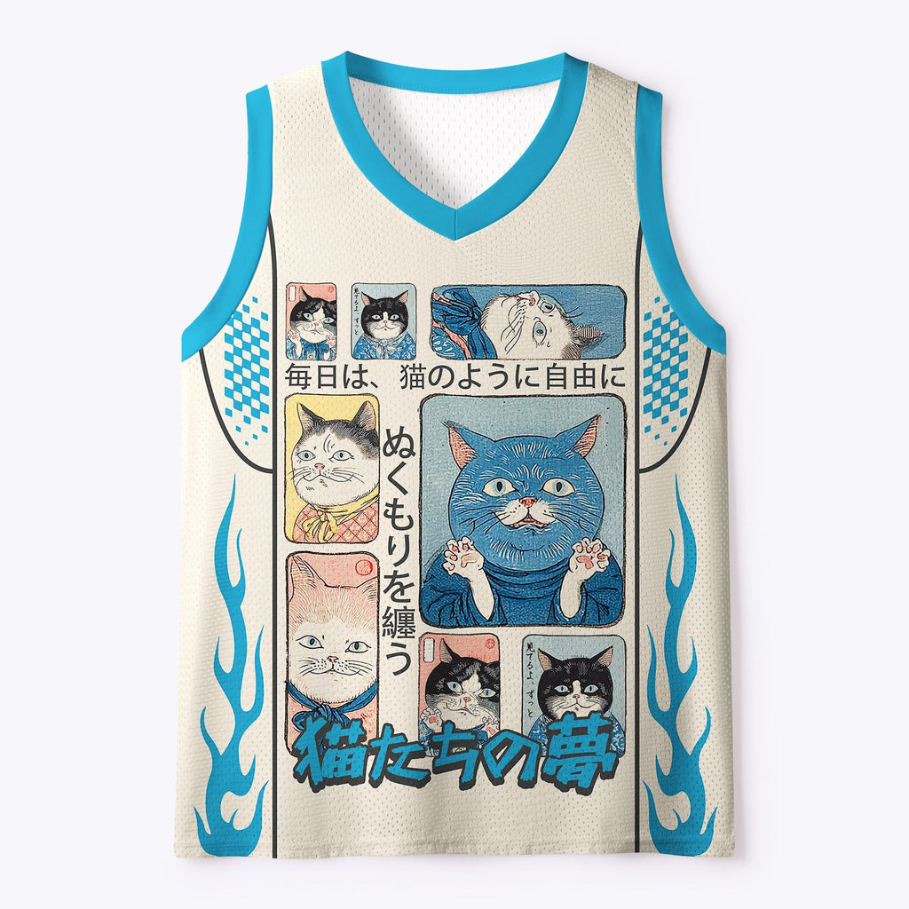 Kyoto-Lion Many Cats Are Watching You Mesh Tank Top