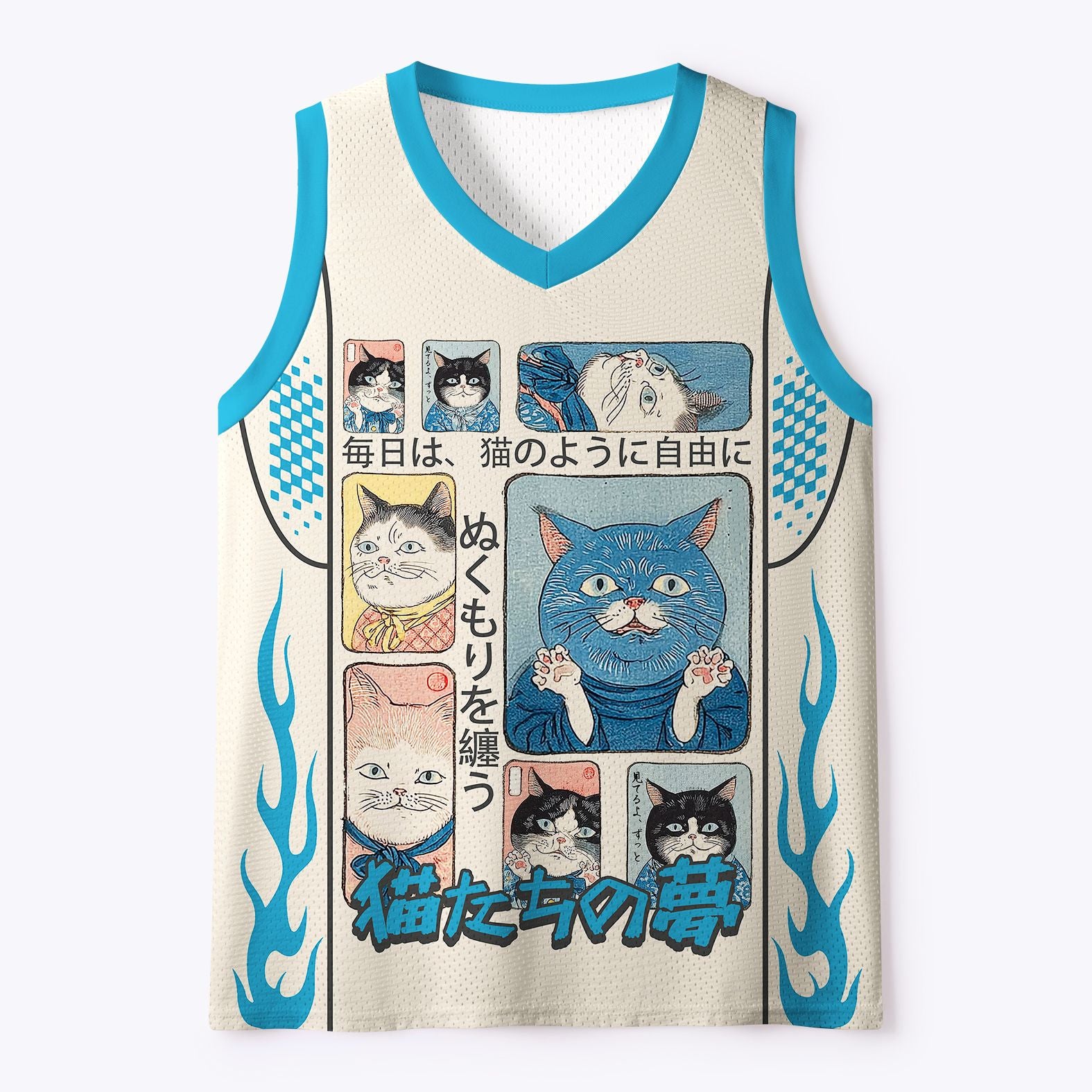 Kyoto-Lion Many Cats Are Watching You Mesh Tank Top