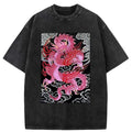 Kyoto-Lion Pink Dragon Washed T-Shirt