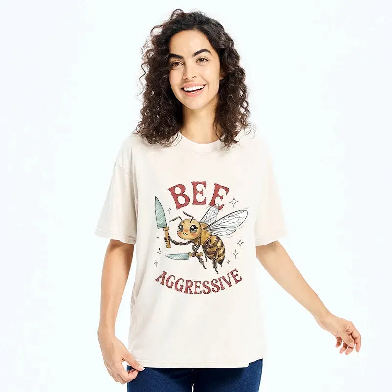 Kyoto-Lion Tough Bee Ready For Any Challenge Washed T-Shirt