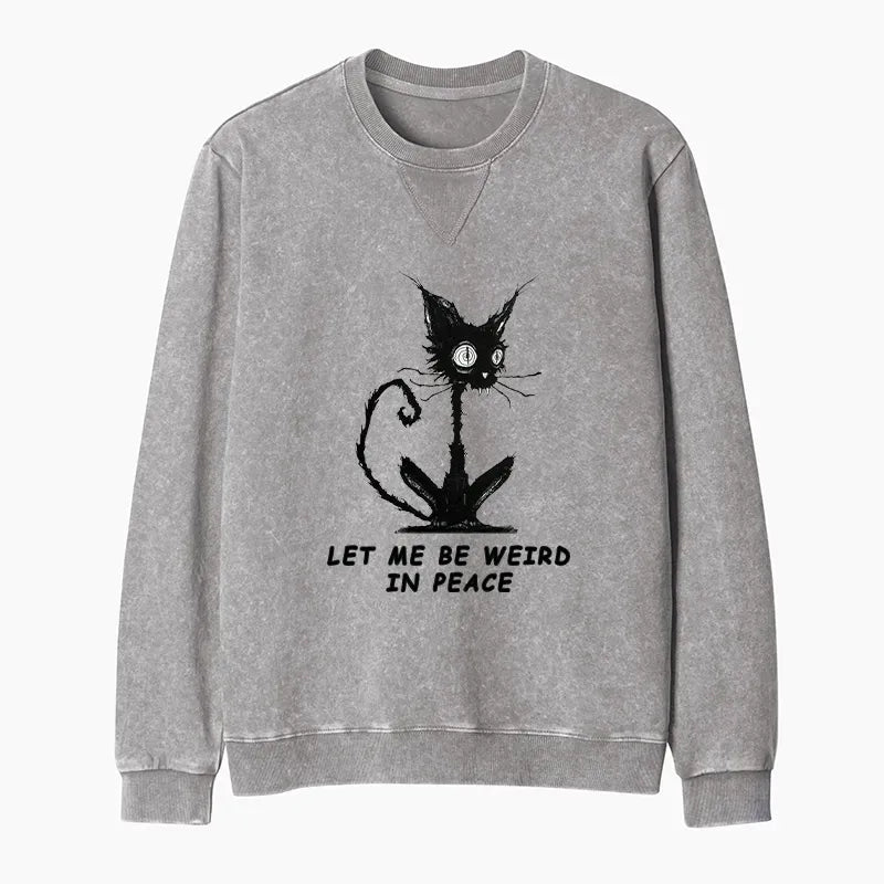 Kyoto-Lion Cat Gradually Became Strange Washed Terry Sweatshirt