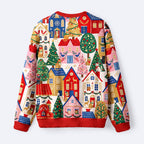 Kyoto-Lion Christmas Cat Town Fuzzy Christmas Ugly Sweatshirt
