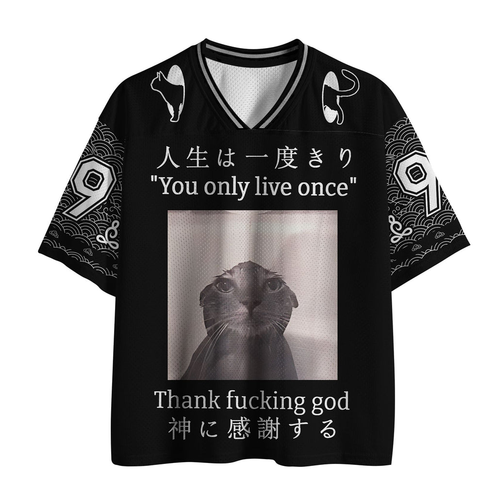 Melancholy Cat Mesh Jersey for Daily Wear