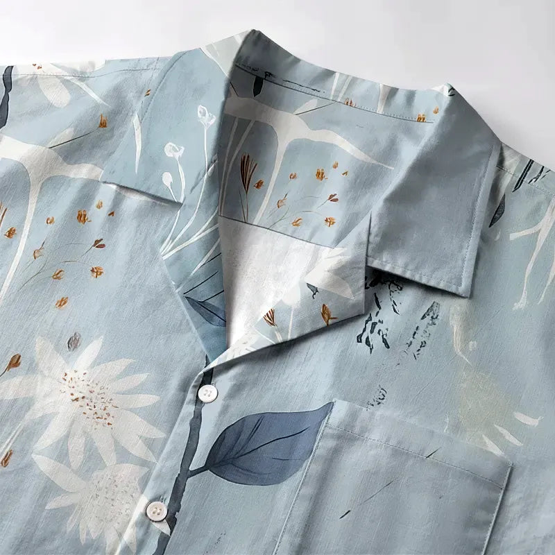 Kyoto-Lion Serene Botanical Beauty Aloha Hawaiian Shirt