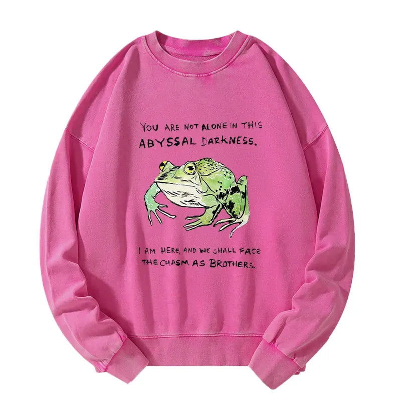 Kyoto-Lion washed frog sweatshirt for daily wear