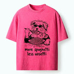 Kyoto-Lion Cool Dog Eating Spaghetti Like A Boss Washed T-Shirt