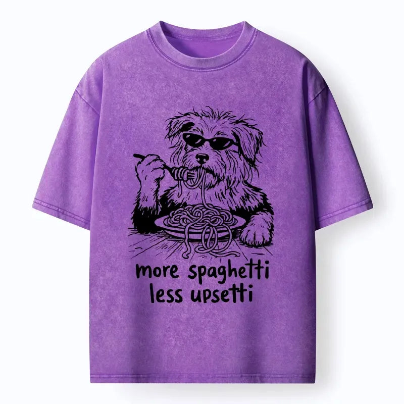 Kyoto-Lion Cool Dog Eating Spaghetti Like A Boss Washed T-Shirt
