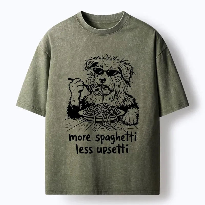 japanese cool dog eating spaghetti t-shirt