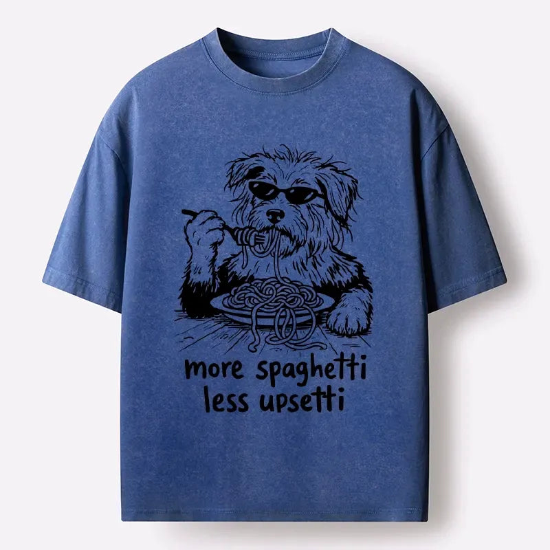 Kyoto-Lion Cool Dog Eating Spaghetti Like A Boss Washed T-Shirt