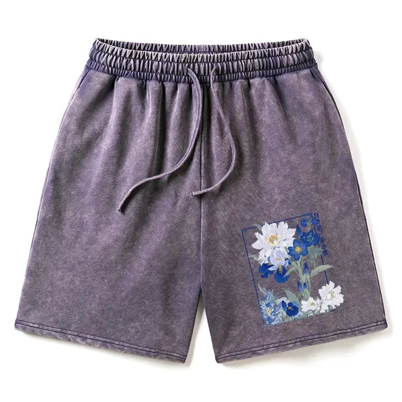 Kyoto-Lion Blossoms Of The Firmament Washed Shorts