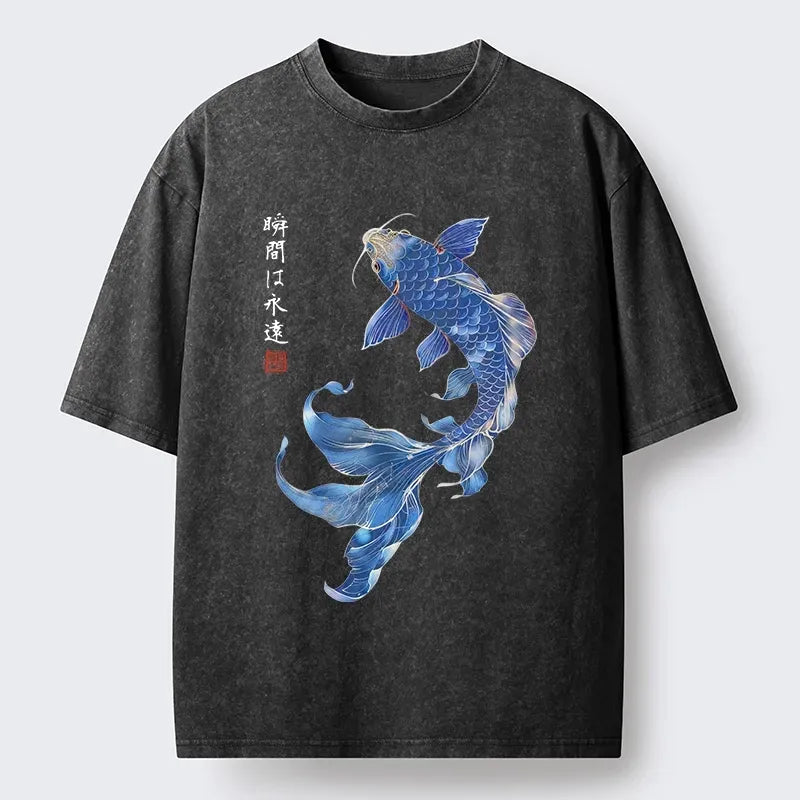 Vintage Washed Koi Tee for Vacation