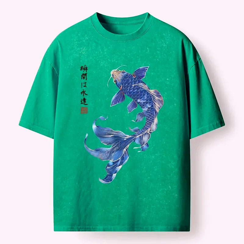 Vintage Washed Koi Tee for Vacation