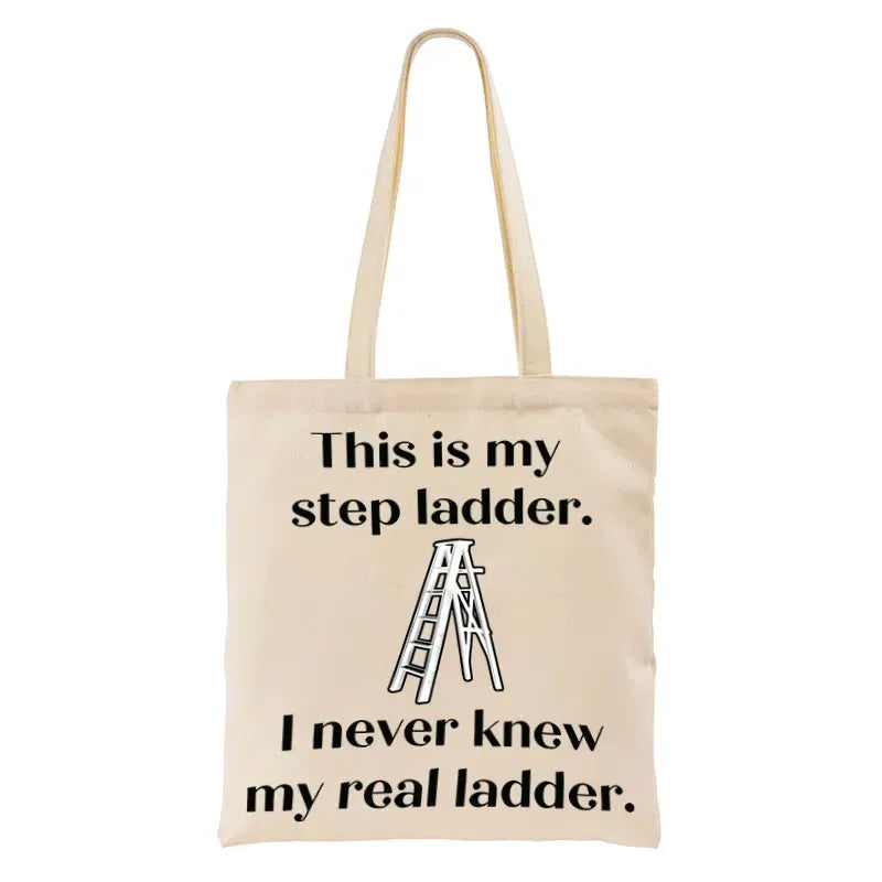 Kyoto-Lion A Real Ladder Funny Tote Bag