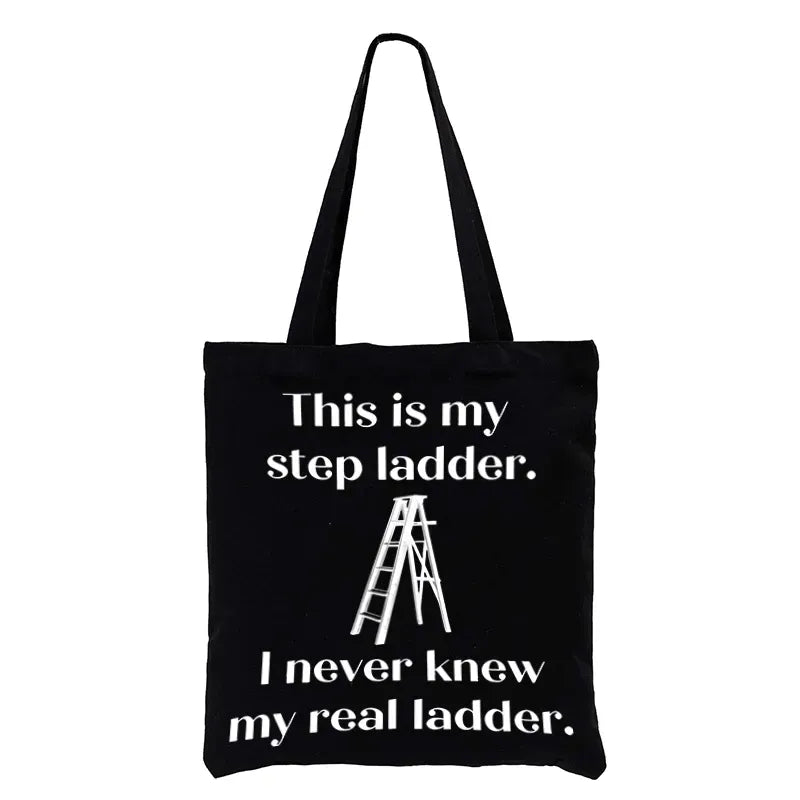 Kyoto-Lion A Real Ladder Funny Tote Bag