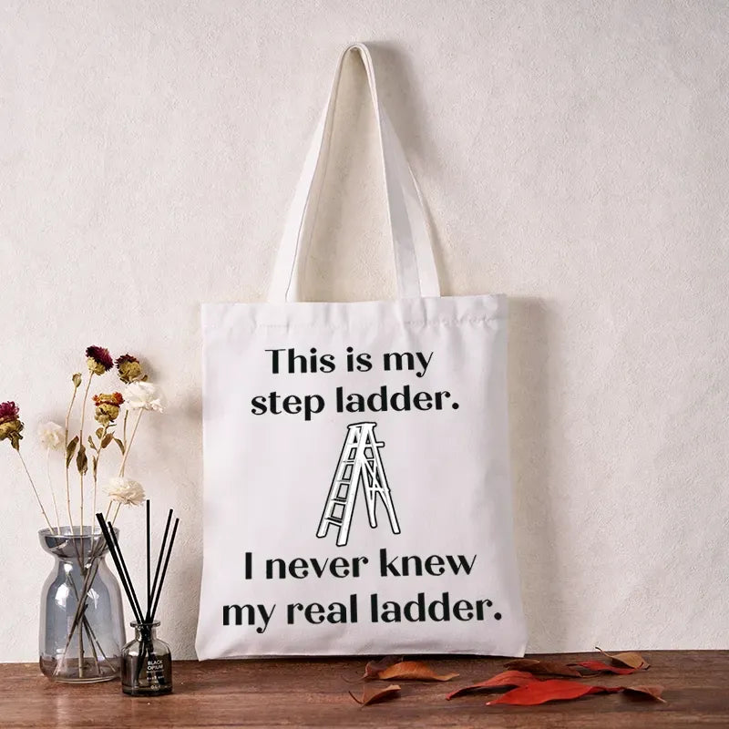 Kyoto-Lion A Real Ladder Funny Tote Bag
