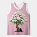 kyoto lion sakura cat mesh tank top