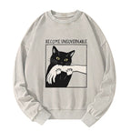 Black Cat Biting Sweatshirt Trendy