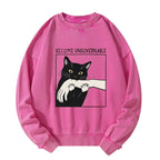 Black Cat Biting Sweatshirt Trendy