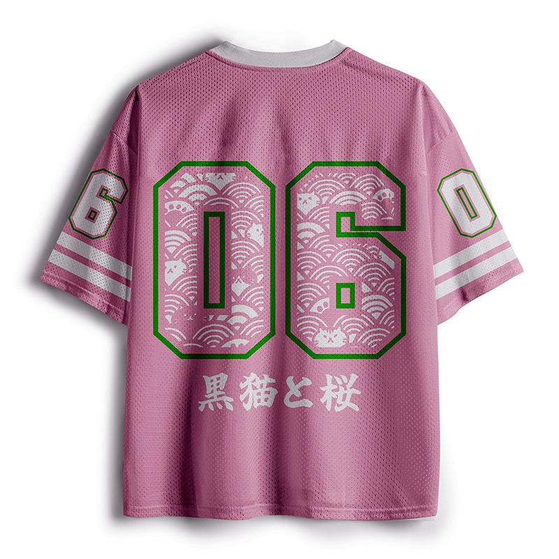 Kyoto-Lion Sakura And Cat No.06 Mesh Jersey