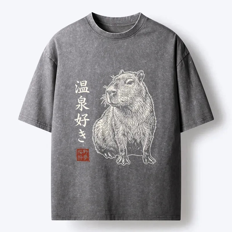 Unisex cotton t-shirt with Japanese lion design