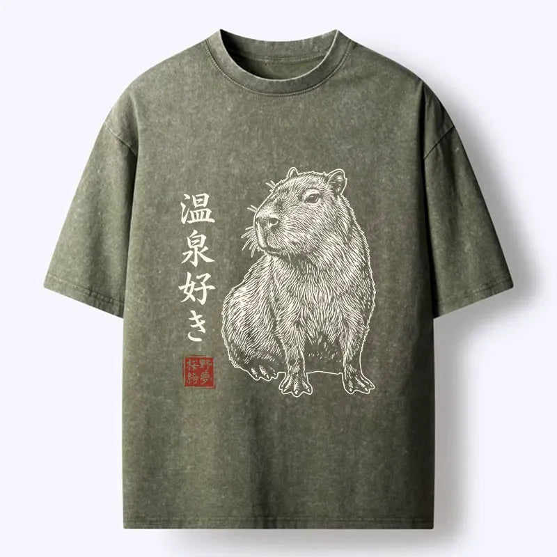 Unisex cotton t-shirt with Japanese lion design
