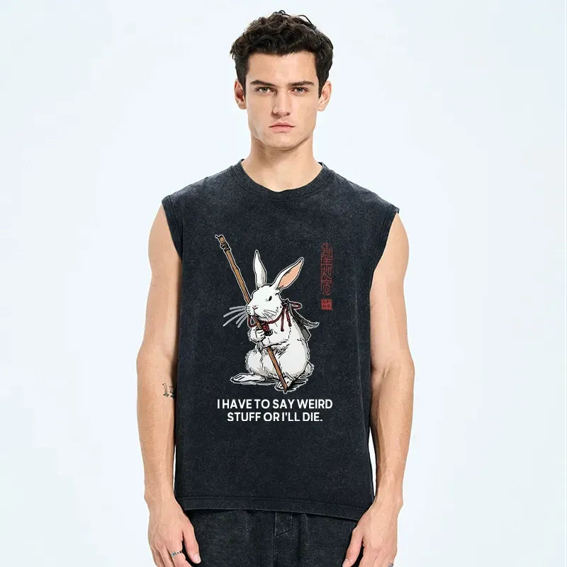 Kyoto-Lion Rabbit Gotta Say Weird Stuff Or Die Washed Tank
