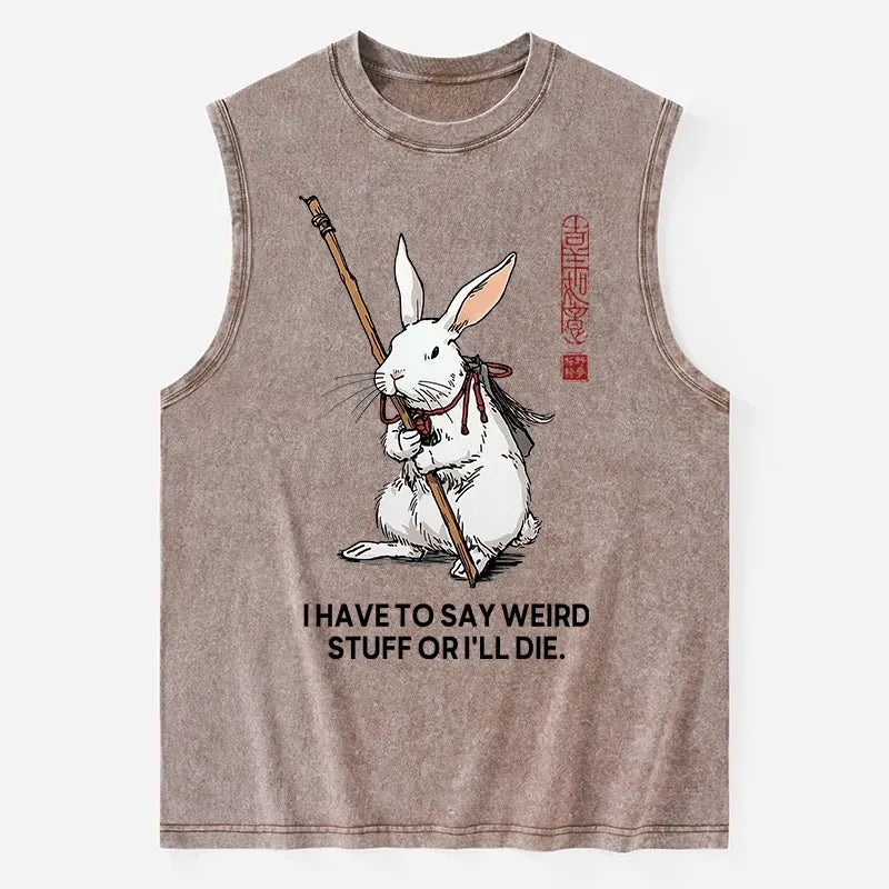 Japanese vintage rabbit tank top for summer
