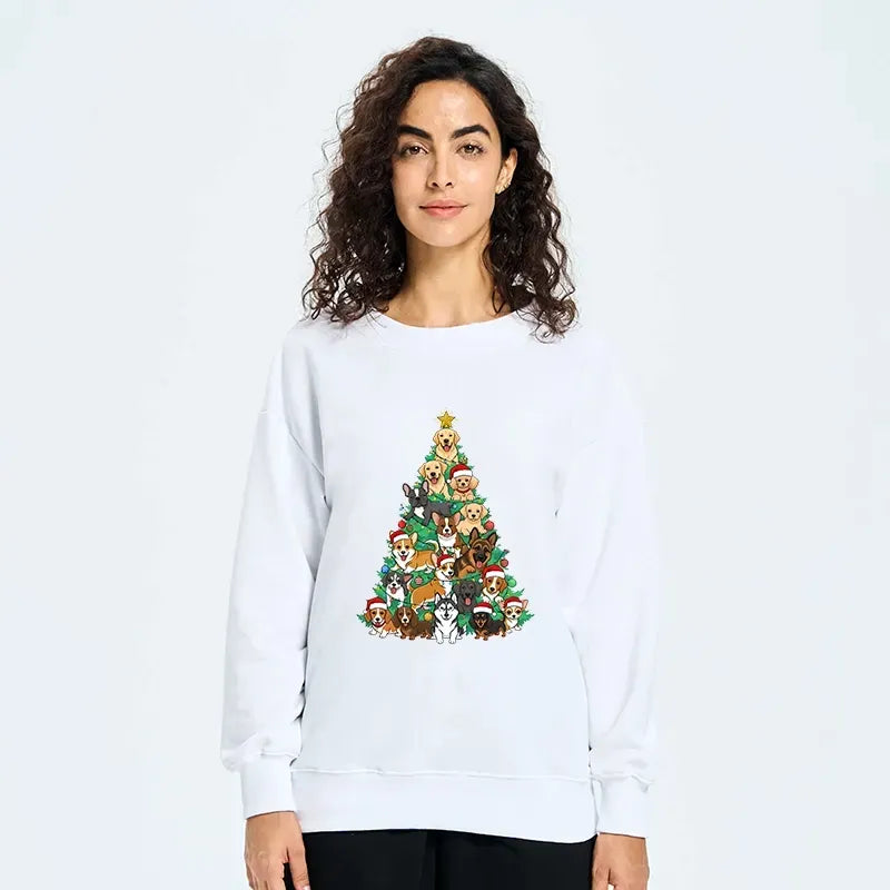 Kyoto-Lion Christmas Tree Dog Funny Classic Sweatshirt