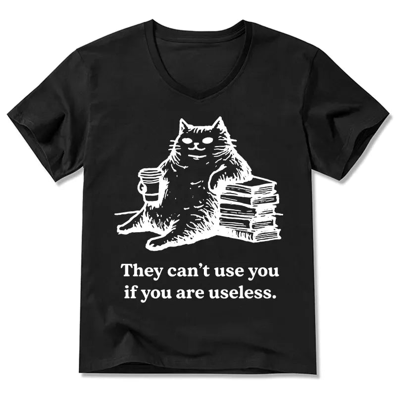 Funny Cat Proving Uselessness Tee