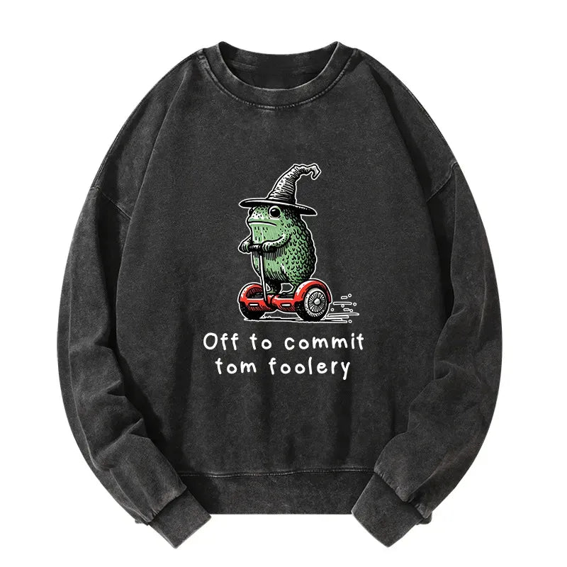Japanese Streetwear Washed Sweatshirt