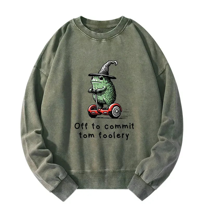 Japanese Streetwear Washed Sweatshirt